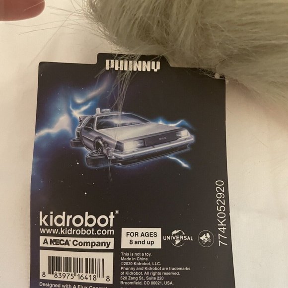 Back to The Future Doc Brown Plush TAGS Kidrobot 8" Phunny 35th Anniversary - Picture 6 of 6